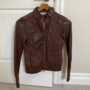 Mackage exclusively for Aritzia brown leather jacket. Xs in great condition.